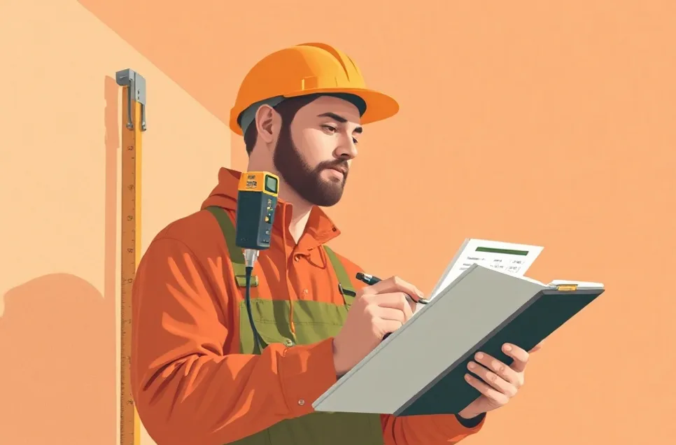 Artisan mesurant une pièce pour établir un devis de peinture à Avrillé